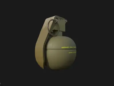 M67 Grenade Low-poly 3D model 4