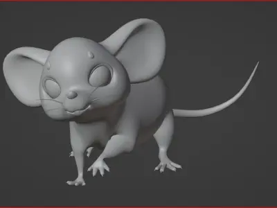 Rigged cartoon Baby Mouse Low-poly 3D model Low-poly 3D model