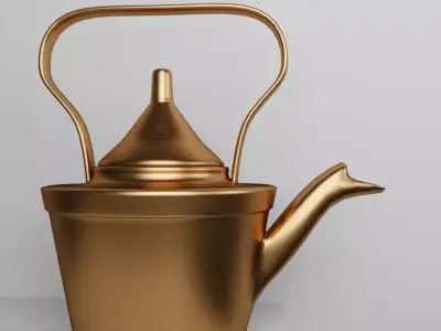 Vintage Brass Tea Kettle 3D model