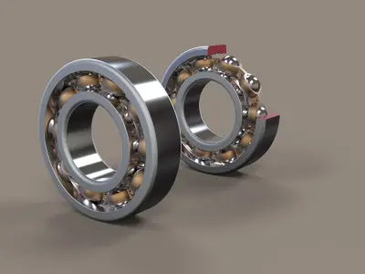 Radial ball bearing 3D model