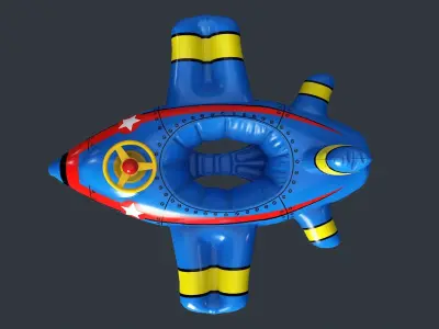 Inflatable Aircraft Swimming Ring 1 PBR Game Ready Low-poly 3D model