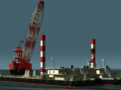 floating crane 3D model