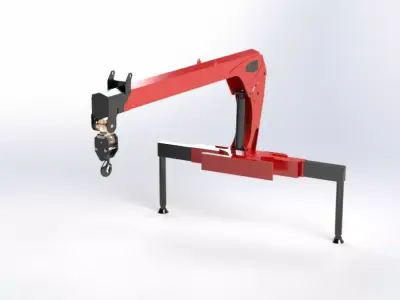 Real Scale Hydraulic Crane Arm 3D Model for Industrial Use 3D model