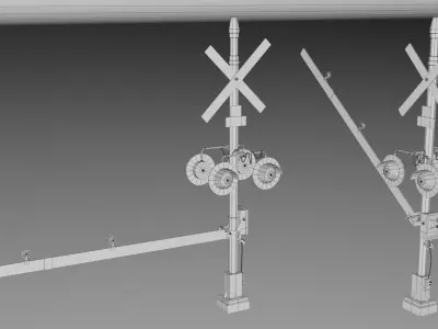 7 Railway Signals Collection 3D model