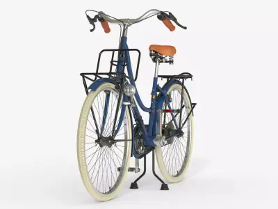 Blue Vintage City Bicycle 3D model