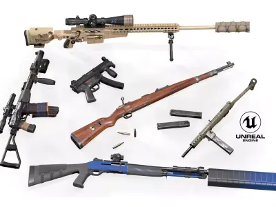 Weapon Pack Low-poly 3D model 5