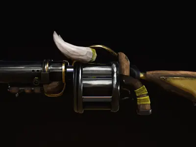 Stylized Grenade launcher Game-ready  Low-poly 3D model
