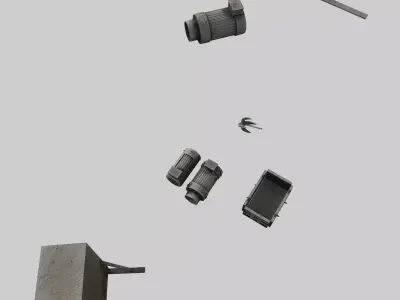 Motor Parts Debris Low-poly 3D model