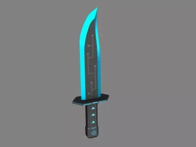 Futuristic SciFi Hunter Knife Low-poly 3D model