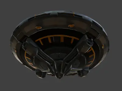 Spaceship  Sci-Fi Game-Ready 3D Model with PBR Textures Low-poly 3D model
