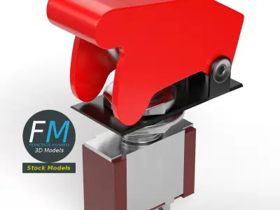 Toggle switch with guard 2 3D model