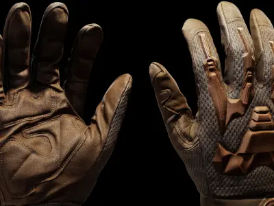 Tactical Gloves 026 Low-poly 3D model