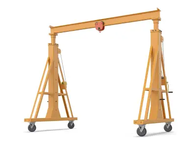 Portable Gantry Crane Frame with Roller Trolley 3D model