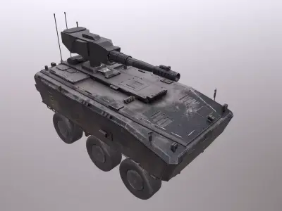 Low Poly Tank armoured vehicle Low-poly 3D model