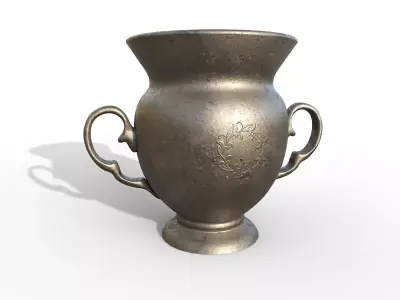 Antique iron vase Low-poly 3D model