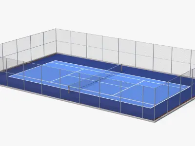  Outdoor Tennis Court with Double Court Tennis Net 