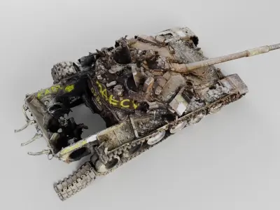Russian T-90 tank destroyed by Ukrainian army  3D model