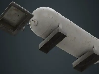 Industrial Gas Tank 1B  Low-poly 3D model
