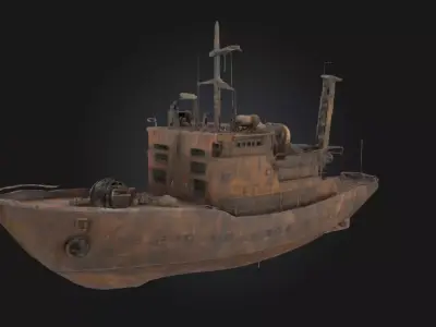 Rusty Vessel  Weathered Metal Container Free 3D model