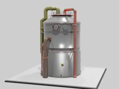 Low-Poly Industrial Storage Tank model Free low-poly 3D model