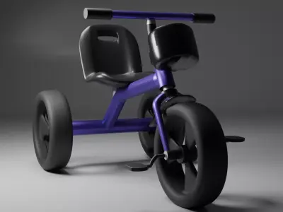 Tricycle Free low-poly 3D model