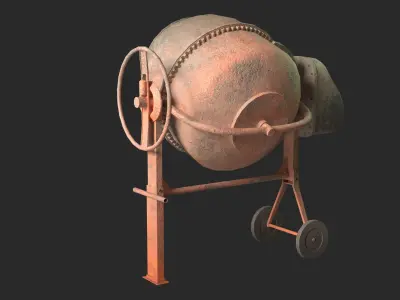 Cement Mixer Low-poly 3D model order