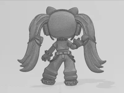Cyber - Kitty Punk 3D Model 3D model