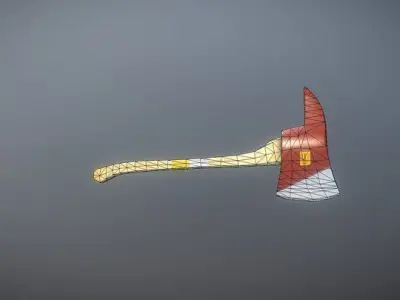 Firemans Axe Game Model Low-poly 3D model