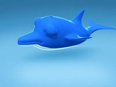 Dolphin cute character Low-poly 3D model