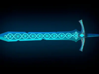 Sword that glows Low-poly 3D model