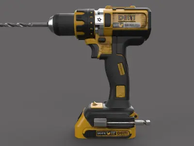 Power Drill  Low-poly 3D model