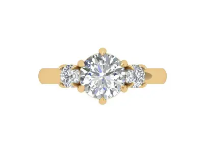 Solitaire Engagement Ring 3D print model 80