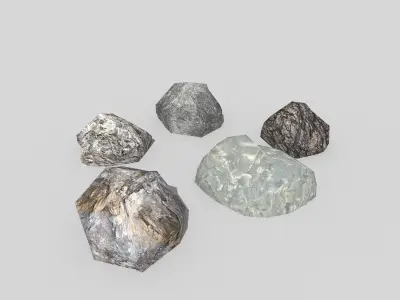 low poly rocks pack 1 Low-poly 3D model