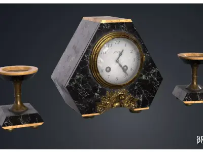 Mantel Clock 4 - Clocks 1900s 3D model