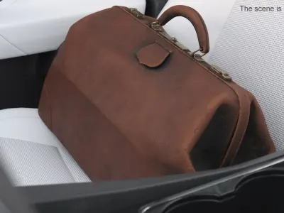 Shabby Leather Bag Brown 3D model
