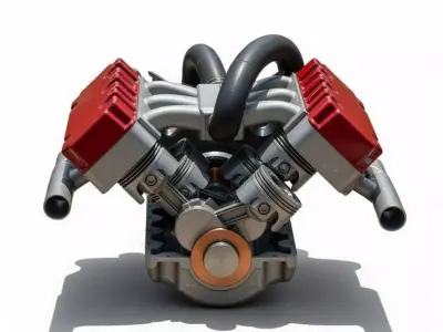 V8 engine motor simple 3D print model