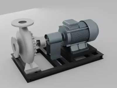 Industrial Centrifugal Pump Lightweight Visual Model 3D model