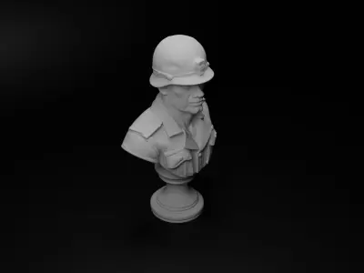 Vietnam War Soldier Bust Chess 3D print model