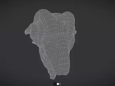 Wooden Ram Head Low-poly 3D model