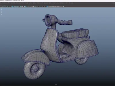 Free Cartoon Scooter Fully Rigged Stylized 3D Model Animation Free low-poly 3D model