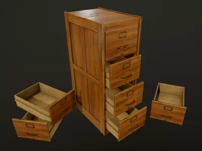 Filing Cabinets - PBR Game Ready Low-poly 3D model