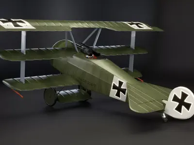 Fokker DR1 Low-poly 3D model