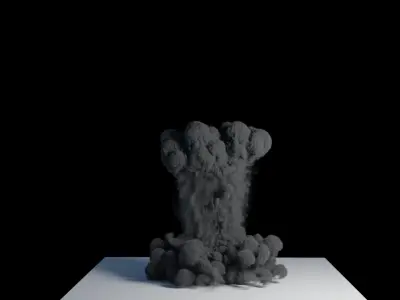 Realistic Dirt Smoke Explosion Simulation Low-poly 3D model