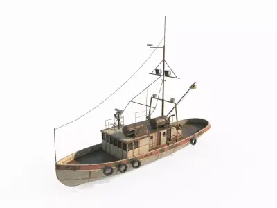 Ocean tin fishing boat 3D model