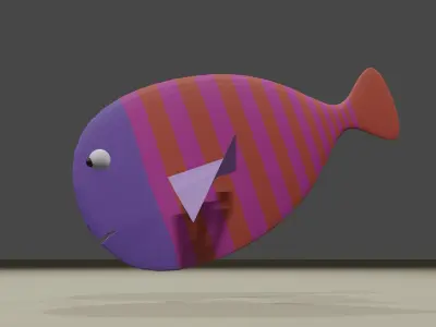 Lowpoly Rigged Fish Free low-poly 3D model purchase