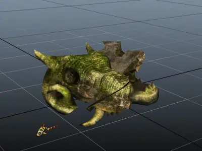 Dragon Head Statue Low-poly 3D model