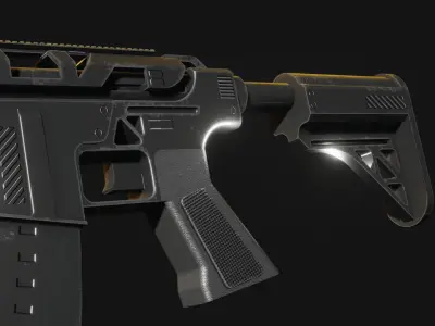 Rifle - 3D Model with Textures Game Ready  Low-poly 3D model