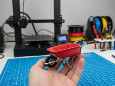 Construction Wheelbarrow Low-poly 3D model purchase