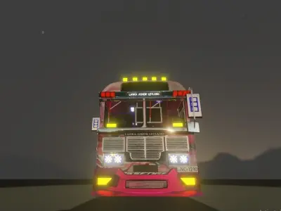 Lanka Ashok Leyland Bus - Viking  Low-poly 3D model