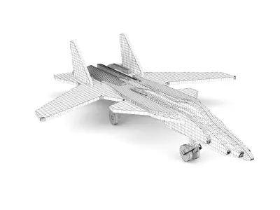 Wooden toy airplane 08 3D model